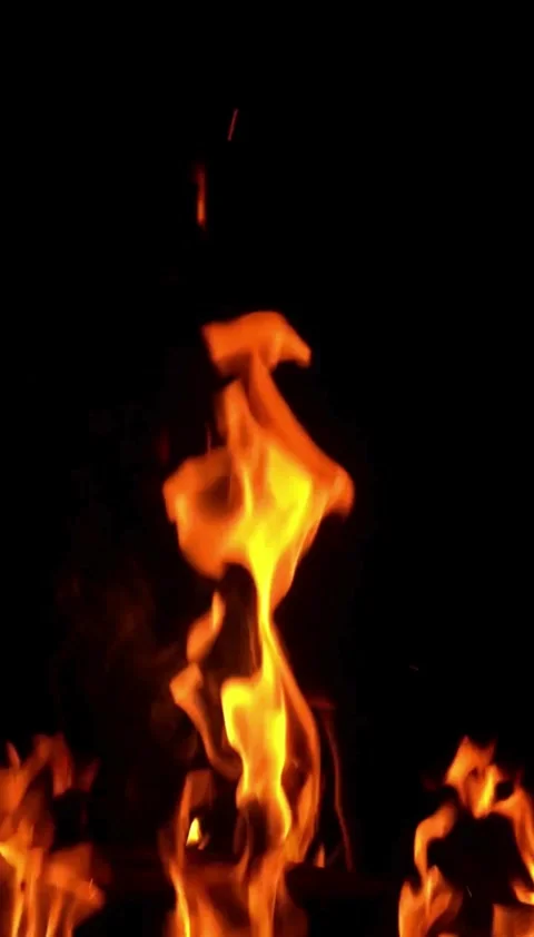 Fire, flame, fiery, hell, loop, slow, video Video stock 314618527