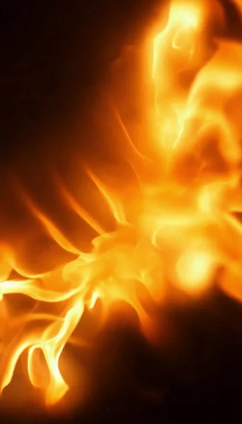 Fire, flame, fiery, hell, loop, slow, video Video stock 314618747