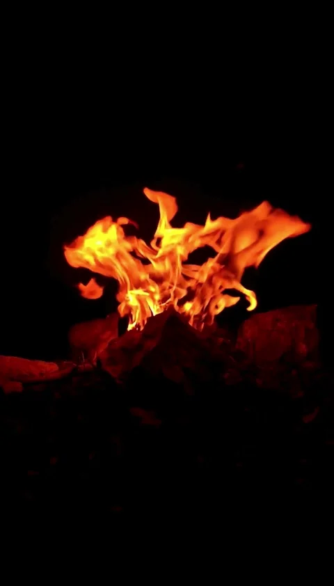 Fire, flame, fiery, hell, loop, slow, video Video stock 314618844
