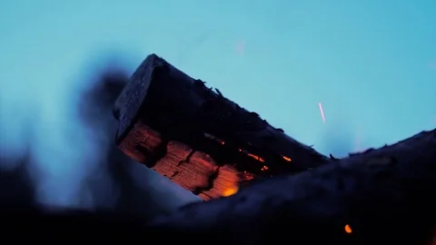 Fire, flame, fire, fire, brazier, coals burn Stock Footage 75664802