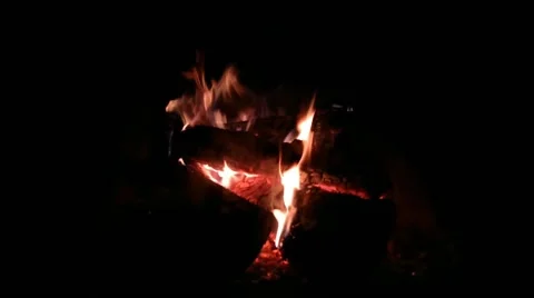 Fire flame in the fireplace. Stock Footage 168768160