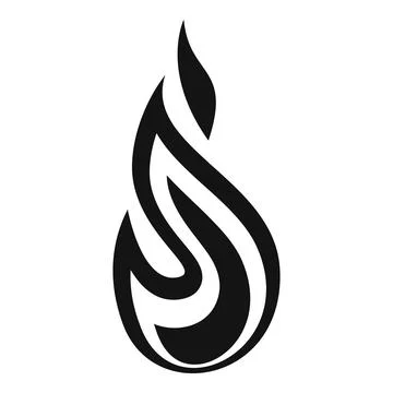 Fire flame flammable icon, simple style Stock Illustration