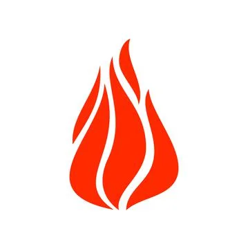 Fire flame flare isolated flat cartoon ignition Ilustración de archivo