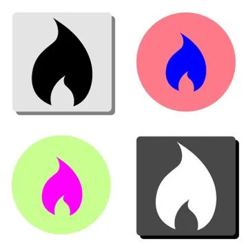 Fire flame. flat vector icon Stock Illustration