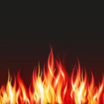 Fire flame frame border Stock Illustration