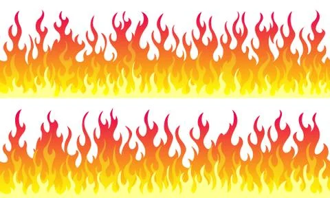 Fire flame frame borders Stock Illustration