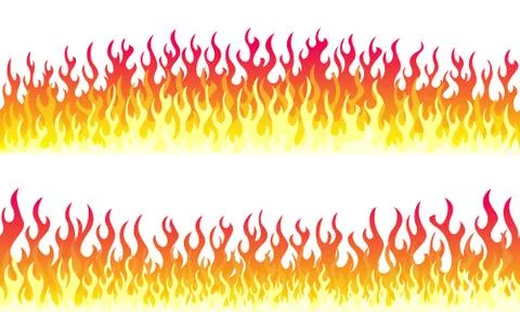 Fire flame frame borders Stock Illustration