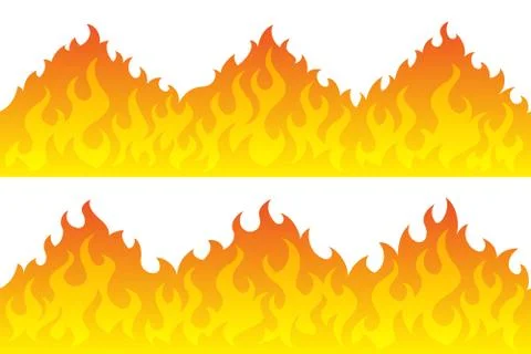 Fire flame frame borders Stock Illustration