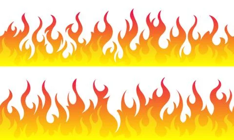 Fire flame frame borders Stock Illustration