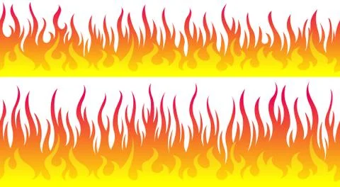 Fire flame frame borders Stock Illustration
