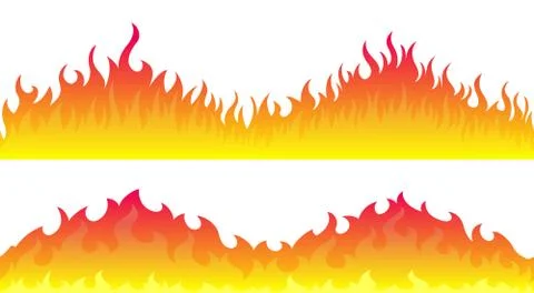 Fire flame frame borders Stock Illustration