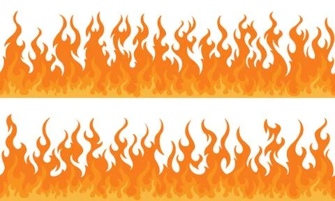 Fire flame frame borders Stock Illustration