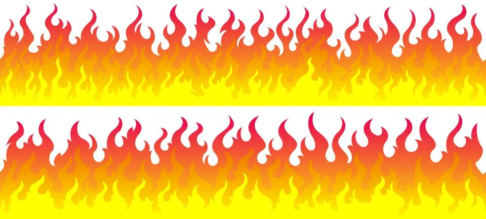 Fire flame frame borders Illustrazione stock