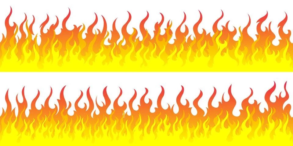 Fire flame frame borders Stock Illustration
