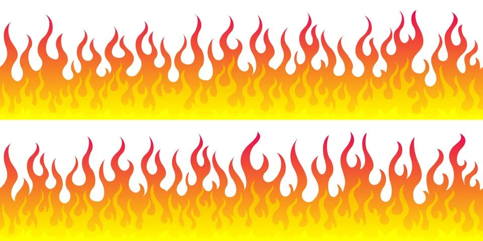 Fire flame frame borders Stock Illustration