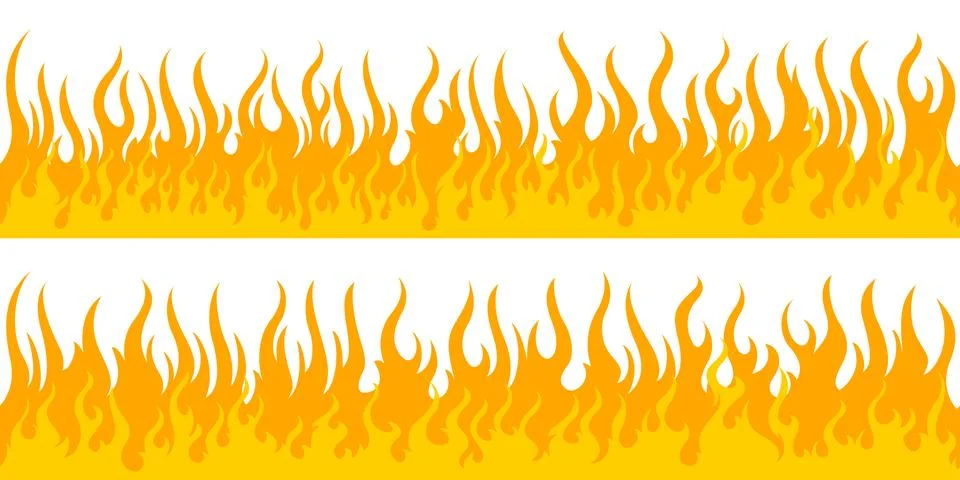 Fire flame frame borders Stock Illustration
