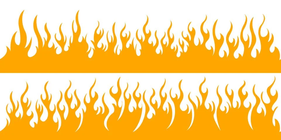 Fire flame frame borders Stock Illustration
