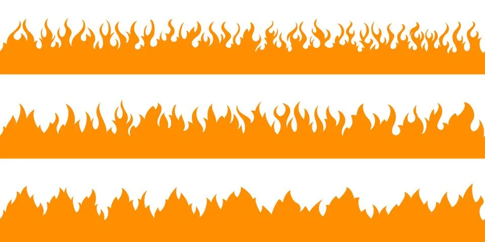 Fire flame frame borders Stock Illustration