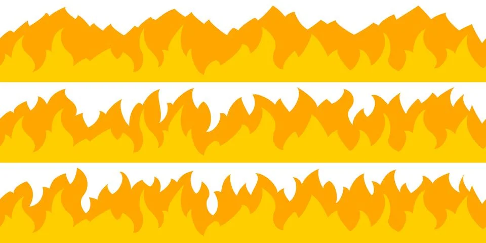 Fire flame frame borders Stock Illustration