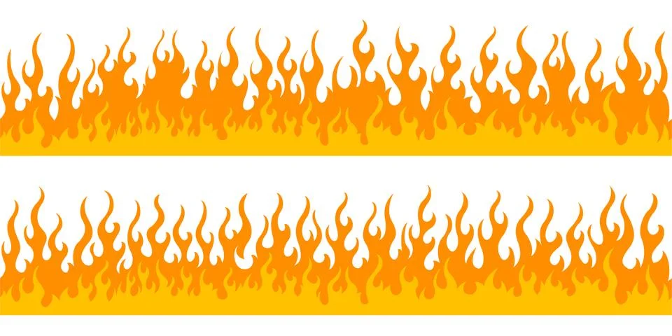 Fire flame frame borders Stock Illustration