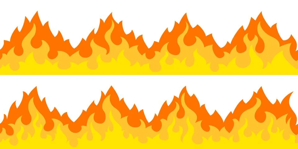 Fire flame frame borders Stock Illustration
