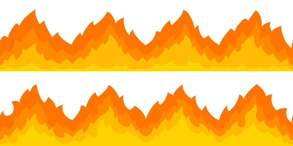 Fire flame frame borders Stock Illustration