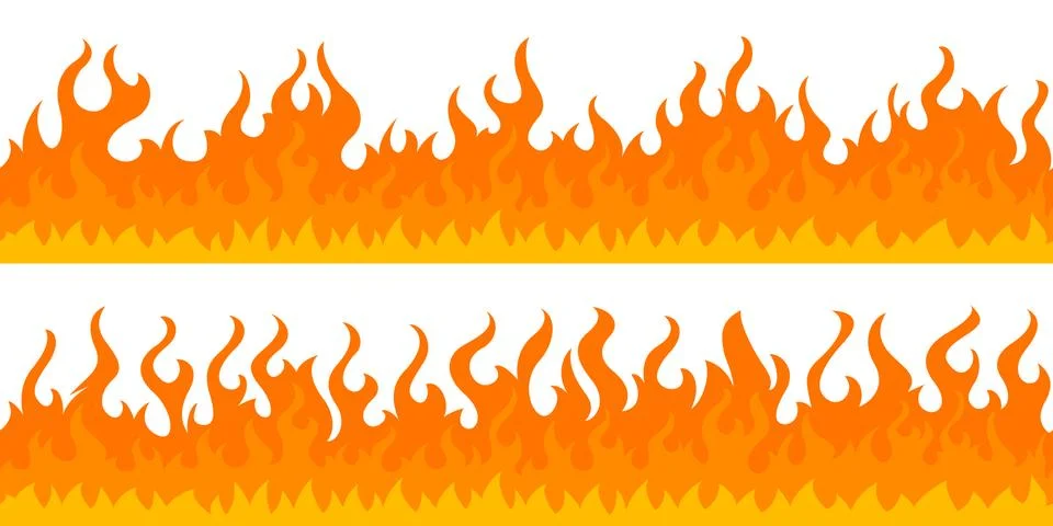 Fire flame frame borders Stock Illustration