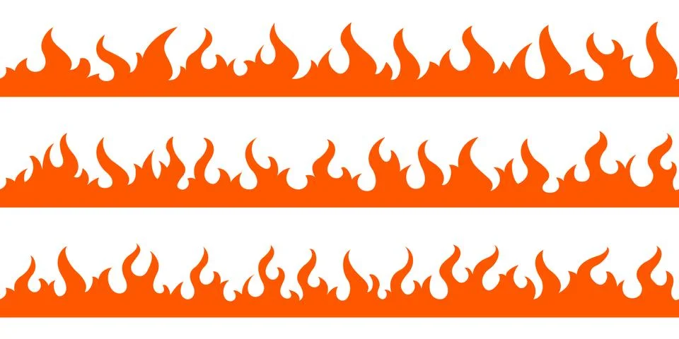Fire flame frame borders Stock Illustration