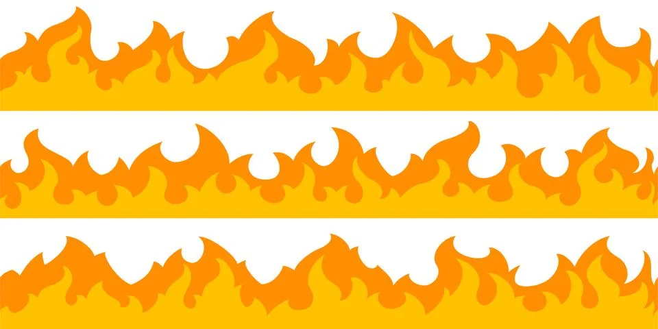 Fire flame frame borders Stock Illustration