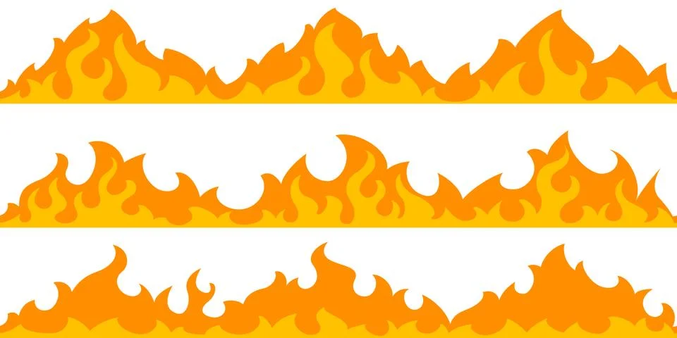 Fire flame frame borders Stock Illustration