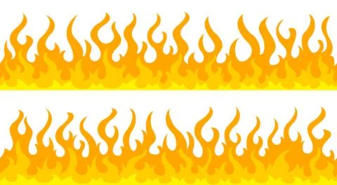 Fire flame frame borders Stock Illustration