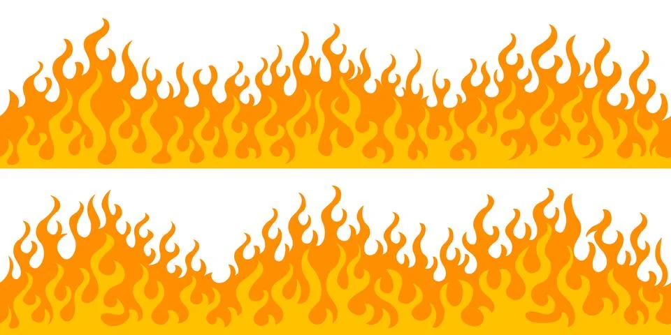 Fire flame frame borders Stock Illustration