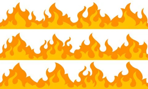 Fire flame frame borders Stock Illustration