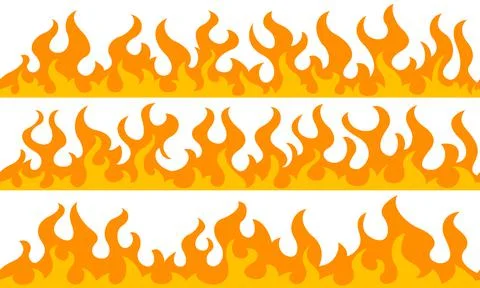 Fire flame frame borders Stock Illustration