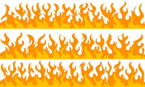 Fire flame frame borders Stock Illustration