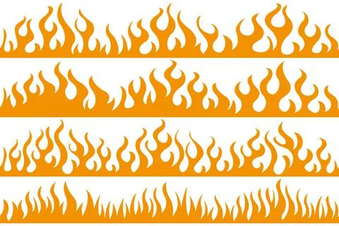 Fire flame frame borders Stock Illustration