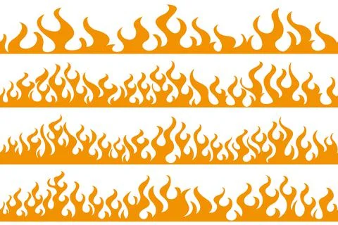 Fire flame frame borders Stock Illustration