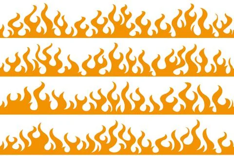Fire flame frame borders Stock Illustration