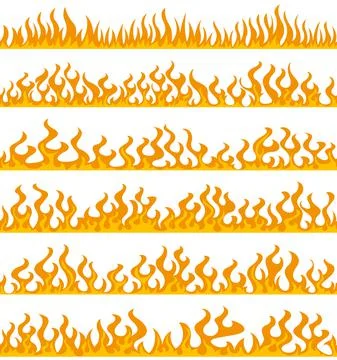 Fire flame frame borders Stock Illustration