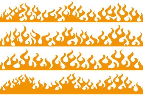 Fire flame frame borders Stock Illustration