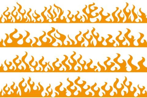 Fire flame frame borders Stock Illustration