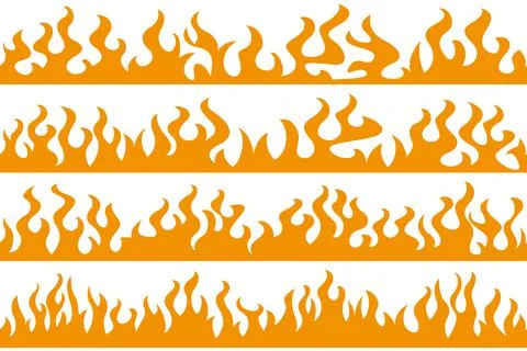 Fire flame frame borders Stock Illustration