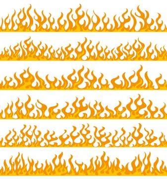 Fire flame frame borders Stock Illustration