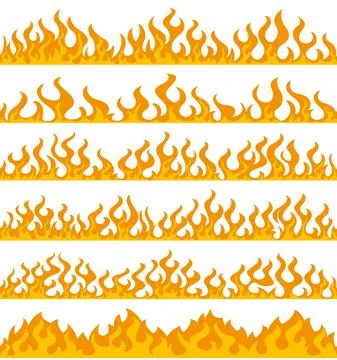 Fire flame frame borders Stock Illustration