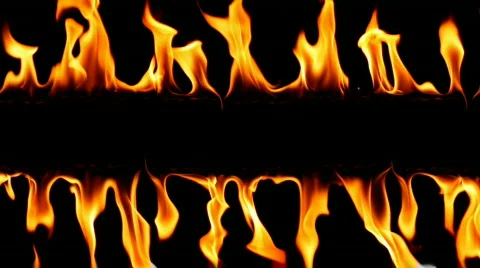 Fire flame frame - seamless looping  / tracking shot Stock Footage 823301