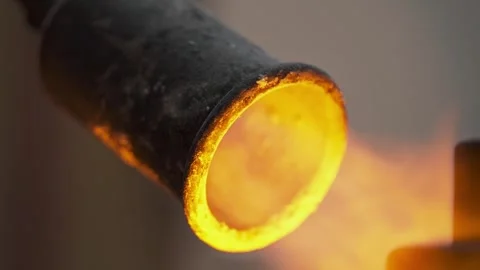 Fire flame in the glass factory Stock Footage 246301751
