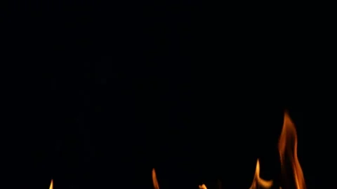 Fire flame glowing burn on black background 動画素材 220637167