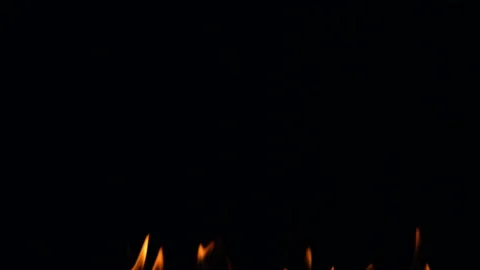 Fire flame glowing burn on black background Stock Footage 220637190