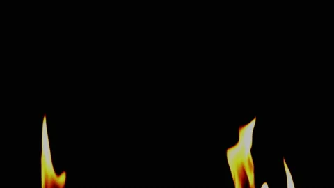 Fire flame glowing burn on black background Stock-Footage 220642287