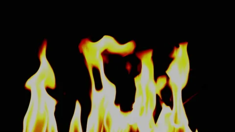 Fire flame glowing burn on black background Vidéo 220642468